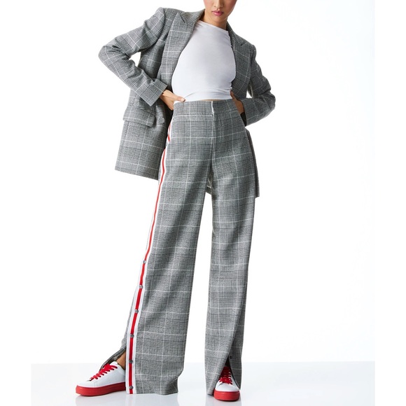 Alice + Olivia Maricruz Plaid Wide Leg Side Snap Pants - Picture 13 of 15